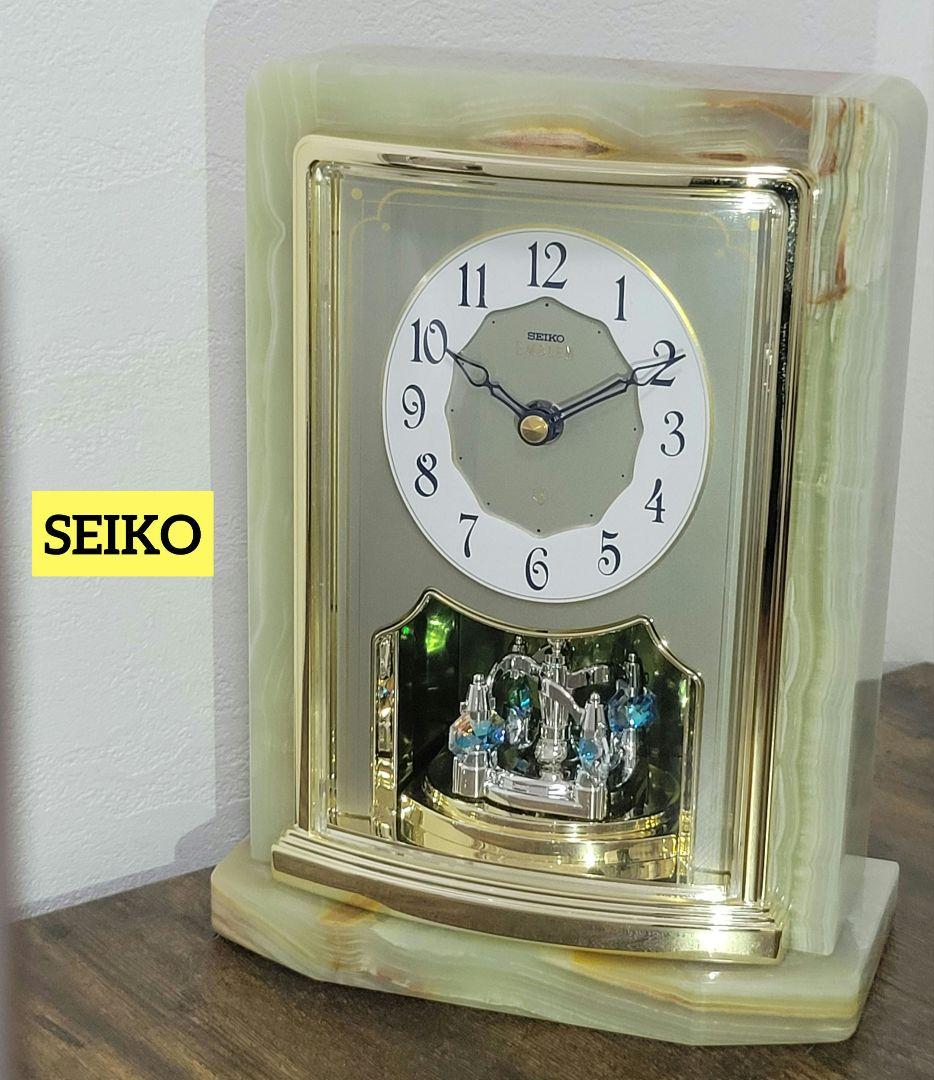 SEIKO　セイコー　置き時計　オニキス　エンブレム