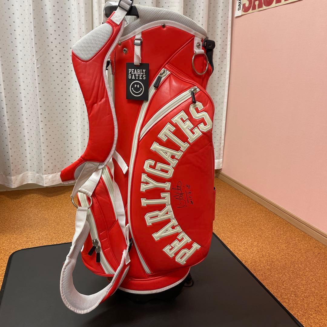 PEARLY GATES ゴルフバッグ　スタンド付　ショルダー付　サイン入り