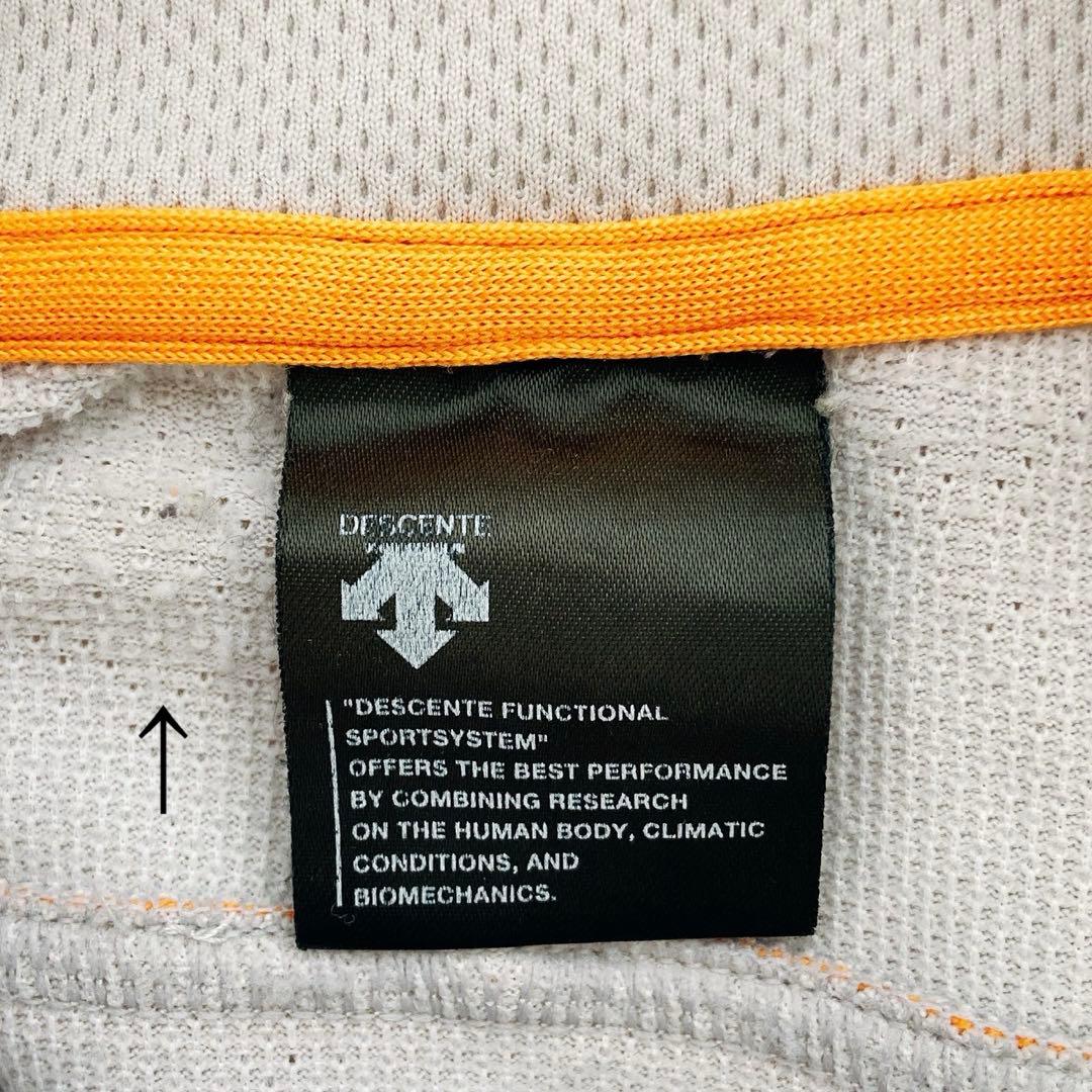 デサント　シャツ　ファイテンコラボ　ハイネック　ハーフジップ　グレー　L 半袖