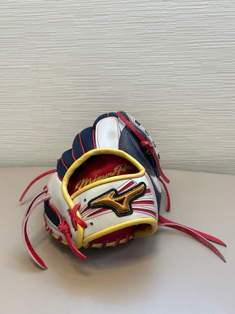 Mizuno Pro 軟式グローブ ホワイト/ネイビー/レッド　オーダー