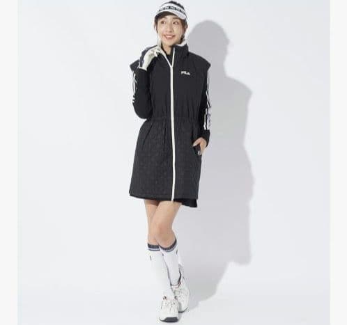 再再再値下げ新品　フィラゴルフ　中綿ワンピースLL　黒ブラックXL