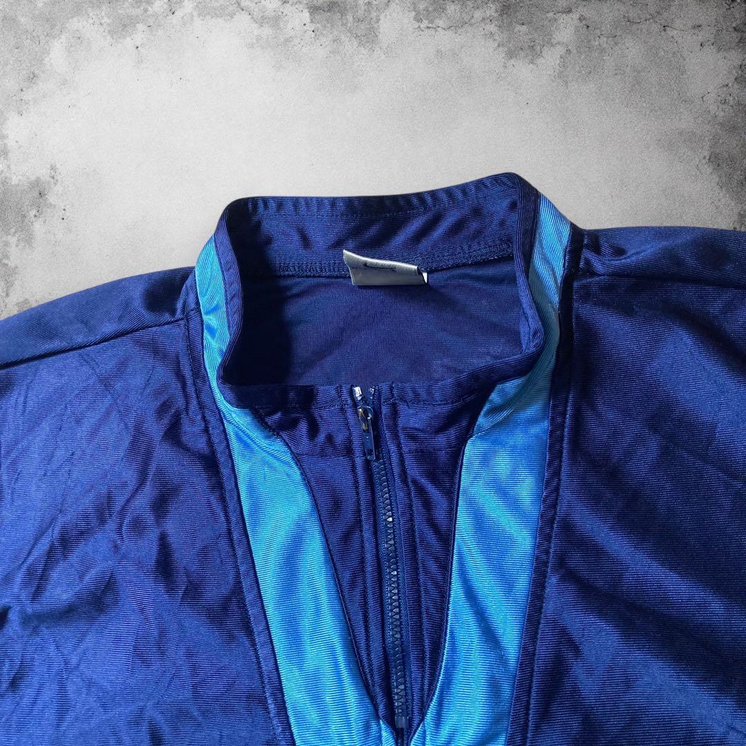 90s NIKE ハーフジップ ゲームシャツ 刺繍ロゴ フットボール USA