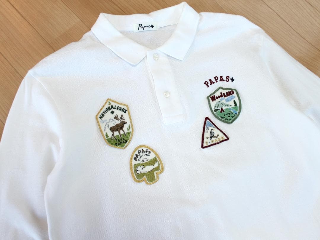 極美品/24,200円』PAPAS パパスプラス ポロシャツ PAPASワッペン
